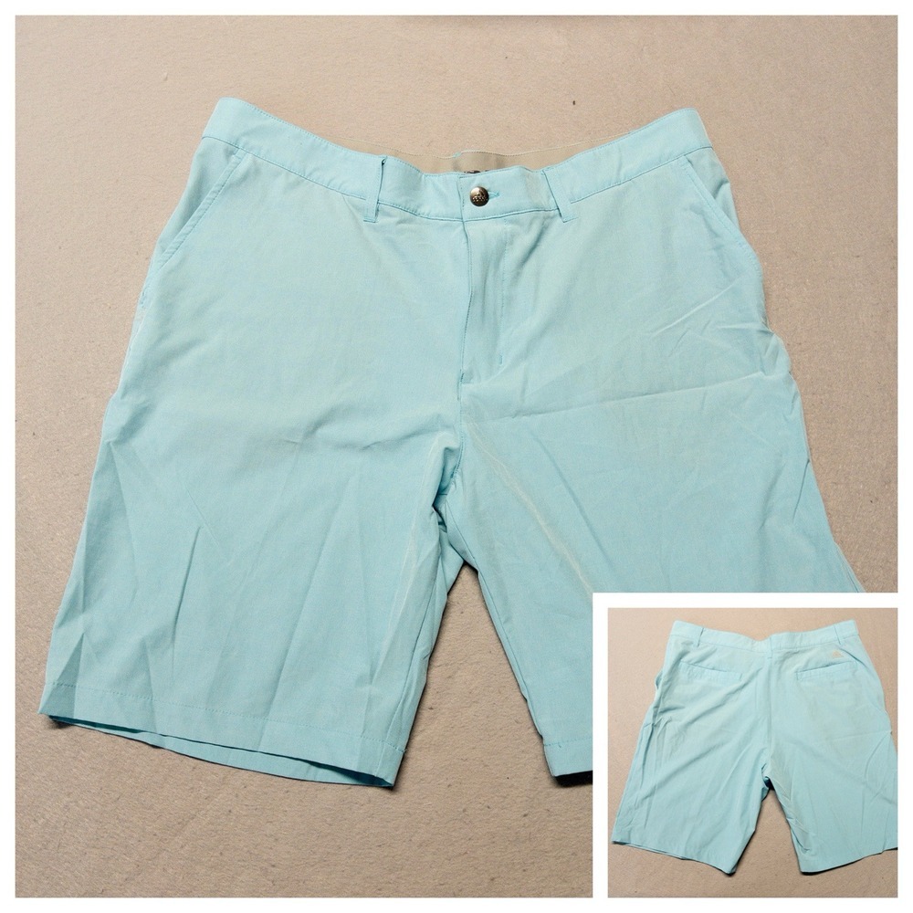 Adidas Golf Flat Front Chino Shorts Robins Egg Blue Mens 38‎ Outdoors Active